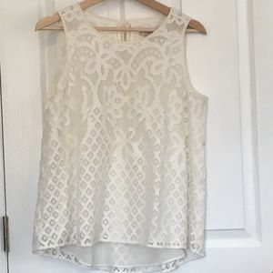 LOFT White Lace Blouse